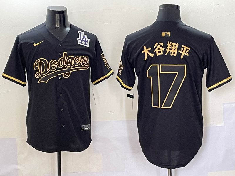 Men Los Angeles Dodgers #17 Ohtani Black Gold Game Nike 2025 MLB Jersey style 50515